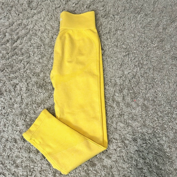 Womens M ABYL Motion Seamless Leggings - Yellow - Picture 3 of 6